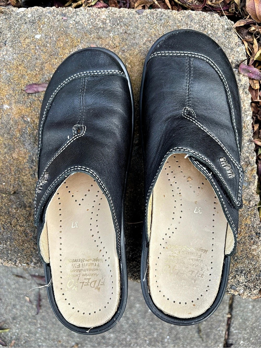 Fidelio Comfort Leather Mules in Black EU 37